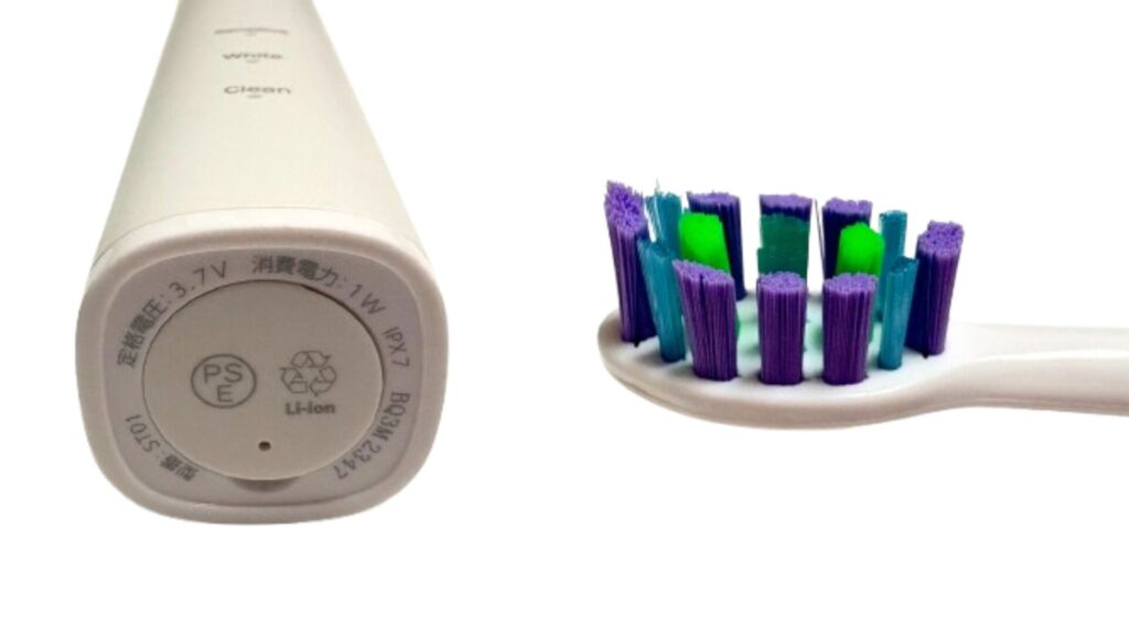 Sonic Toothbrush充電口とブラシアップ写真