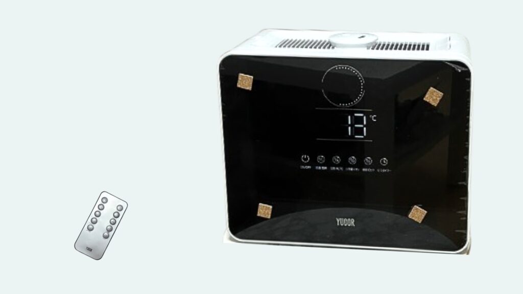 ハイブリッド式加湿器とリモコン写真