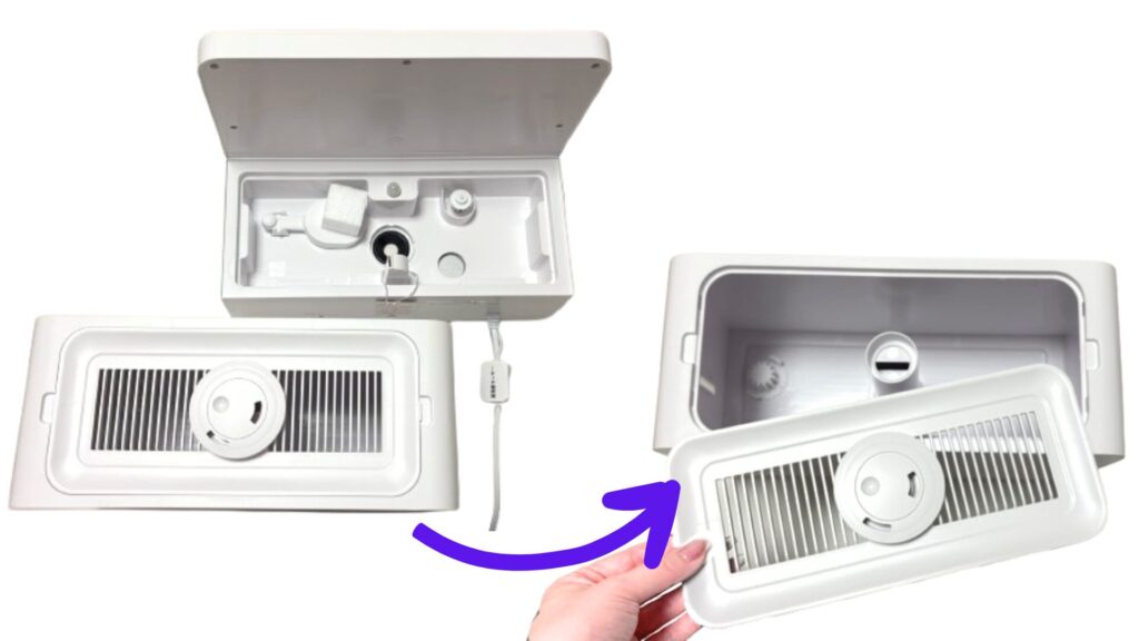 ハイブリッド式加湿器タンク部分写真