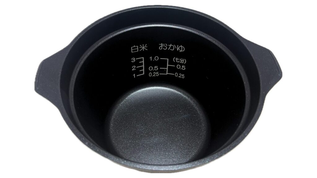 炊飯専用鍋中メモリ写真